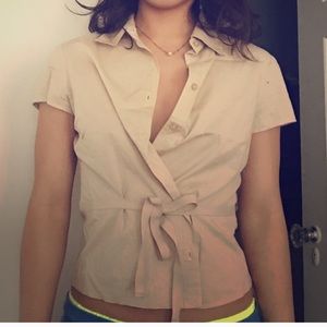 Collared cream blouse